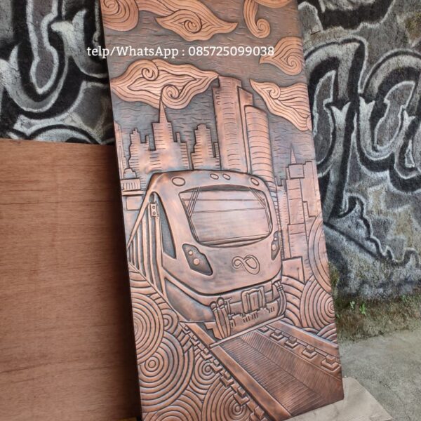Hiasan dinding relief tembaga project stasiun 2